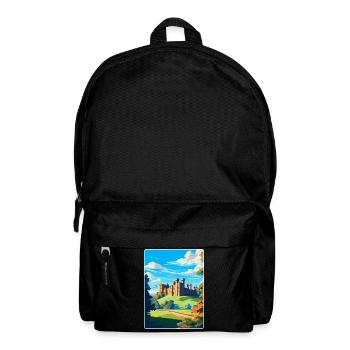 Château d’Alnwick Angleterre Royaume-Uni Affiche de voyage vintage - Sac à dos - noir - Devant