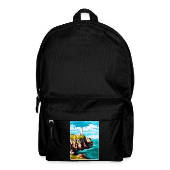 South Stack Cliffs Anglesey Vintage Reiseposter - Rucksack - Schwarz - Vorne