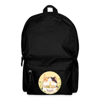 Katze isst Ramen - Rucksack - Schwarz - Vorne
