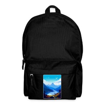 Snowdon Pays de Galles Royaume-Uni Affiche de voyage vintage souvenir - Sac à dos - noir - Devant