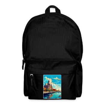 Liverpool Uk Vintage Travel Poster Souvenir WPA - Backpack - black - Front