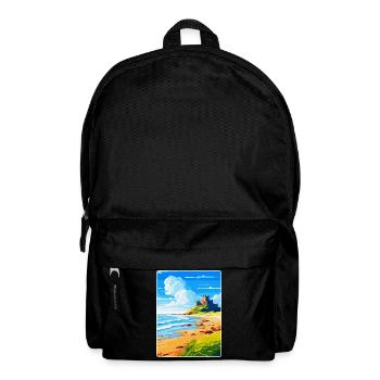Château de Bamburgh Angleterre Royaume-Uni Affiche de voyage souvenir - Sac à dos - noir - Devant