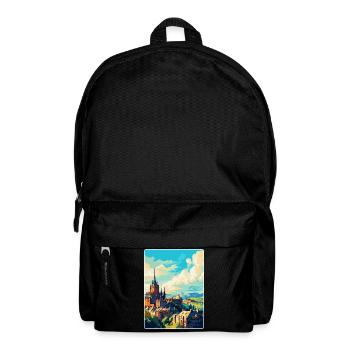 Edinburgh Scotland Uk Travel Poster Souvenir WPA - Backpack - black - Front