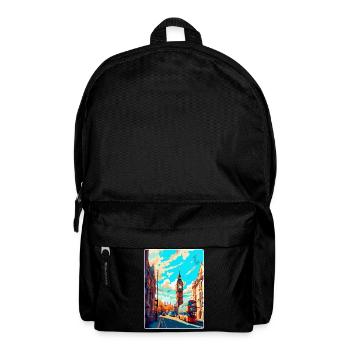 London England Uk Vintage Travel Poster Souvenir - Backpack - black - Front