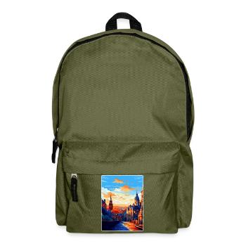 Edinburgh Schottland Großbritannien Reiseposter Souvenir WPA - Rucksack - Olivgrün - Vorne