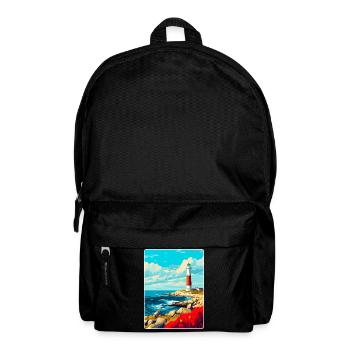 Portland Bill England Uk Reiseplakat Souvenir - Rucksack - Schwarz - Vorne