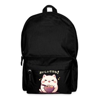 Katze isst Ramen - Rucksack - Schwarz - Vorne