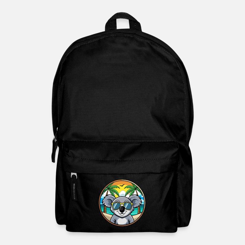Koala Drôle Dessin Animé Plage D’été Lunettes De Soleil Cool - Sac à dos - noir