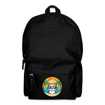 Kitten Funny Cartoon Summer Beach Sunglasses Cool - Backpack - black - Front