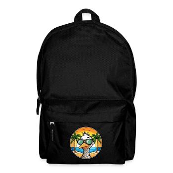 Straußen, Lustig, Cartoon, Sommer, Strand, Sonnenbrille, Cool - Rucksack - Schwarz - Vorne