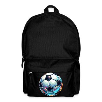Colourful shimmering football with light reflections - Backpack - black - Front