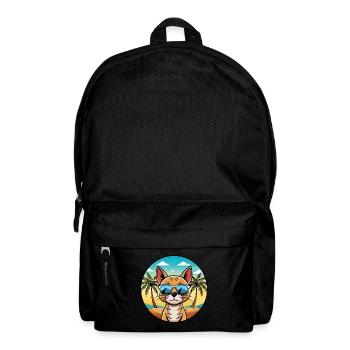 Abyssinian Cat Breed Cartoon Sunglasses Beach - Backpack - black - Front