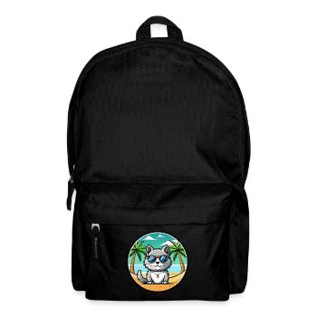 British Silver Cat Breed Cartoon Sunglasses Beach - Backpack - black - Front