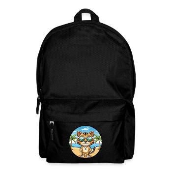 Toyger Katze Rasse Cartoon Kawaii Sonnenbrille Strand - Rucksack - Schwarz - Vorne