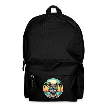 Affenpinscher Dog Breed Cartoon Sunglasses Beach - Backpack - black - Front