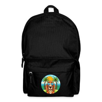 Basset Fauve De Bretagne Dog Breed Cartoon Beach - Backpack - black - Front