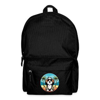 Basset Griffon Vendéen Hunderasse Cartoon Beach - Rucksack - Schwarz - Vorne