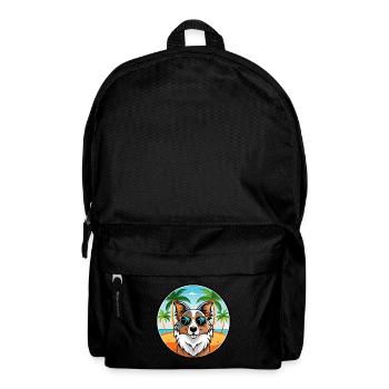 Australian Shepherd Dog Breed Cartoon Sunglasses - Backpack - black - Front