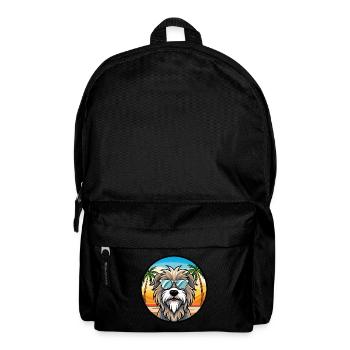 Bergamasco Shepherd Dog Breed Cartoon Sunglasses - Backpack - black - Front