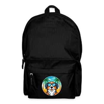 Bernese Mountain Dog Breed Cartoon Sunglass Beach - Backpack - black - Front