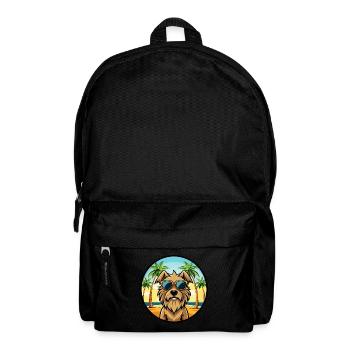 Briard Dog Breed Cartoon Sunglasses Beach - Backpack - black - Front
