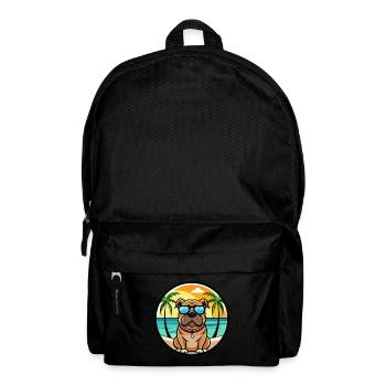 Bullmastiff Chien Race Dessin Animé Lunettes De Soleil Plage - Sac à dos - noir - Devant