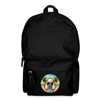 Corded Poodle Hunderasse Cartoon Sonnenbrille Strand - Rucksack - Schwarz - Vorne