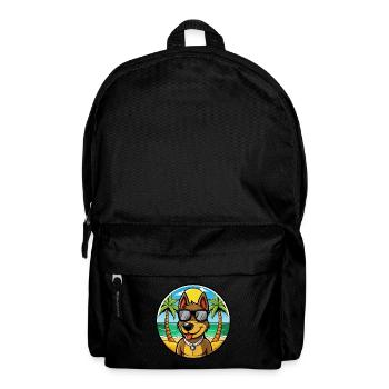 German Hunting Terrier Dog Breed Cartoon Beach - Backpack - black - Front