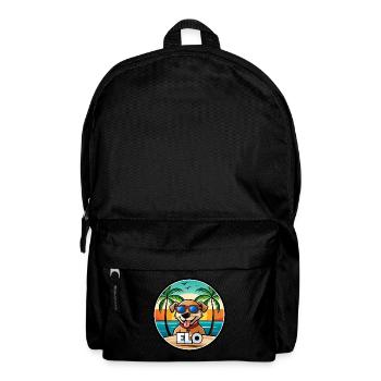Dog Breed Cartoon Sunglasses Beach - Backpack - black - Front