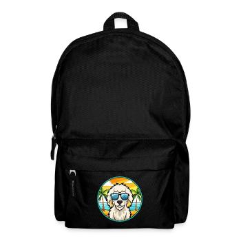 Ungarischer Kuvasz Hund Rasse Cartoon Sonnenbrille Strand - Rucksack - Schwarz - Vorne