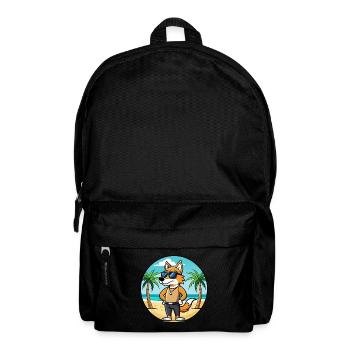 English Foxhound Dog Breed Cartoon Sunglass Beach - Backpack - black - Front