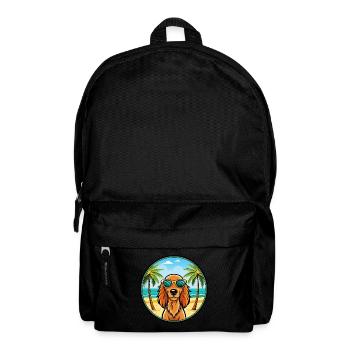 Irish Setter Dog Breed Cartoon Sunglasses Beach - Backpack - black - Front
