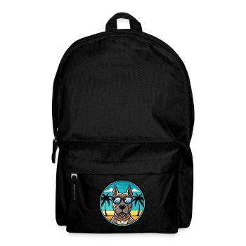 Deutsche Dogge Hunderasse Cartoon Sonnenbrille Strand - Rucksack - Schwarz - Vorne