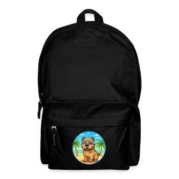 Miniature Shar Pei Dog Breed Cartoon Sunglasses - Backpack - black - Front