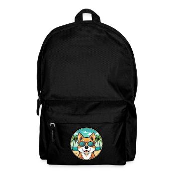 Lundehund Chien Race Dessin Animé Lunettes de soleil Plage - Sac à dos - noir - Devant