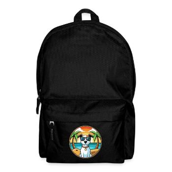 Parson Russell Terrier Dog Breed Cartoon Beach - Backpack - black - Front