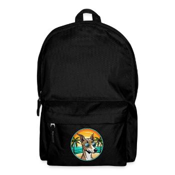 Lévrier polonais race chien dessin animé lunettes de soleil plage - Sac à dos - noir - Devant