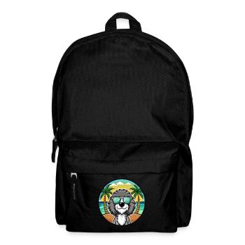 Portuguese Water Dog Breed Cartoon Sunglass Beach - Backpack - black - Front