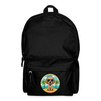Spanisch Wasser Hund Rasse Cartoon Sonnenbrille Strand - Rucksack - Schwarz - Vorne