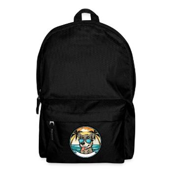 Stephens Cur Dog Breed Cartoon Sunglasses Beach - Backpack - black - Front