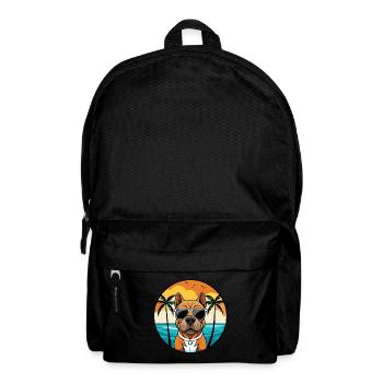 Staffordshire Bull Terrier Dog Breed Cartoon Beach - Backpack - black - Front