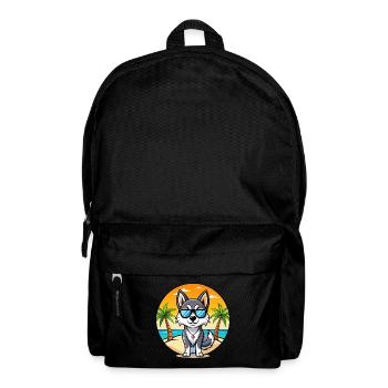 Alaskan Klee Kai Chien Race Dessin Animé Lunettes De Soleil Plage - Sac à dos - noir - Devant