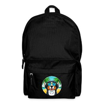 Bernese Mountain Dog Breed Cartoon Sunglass Beach - Backpack - black - Front