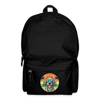 Bergamasco Shepherd Dog Breed Cartoon Sunglasses - Backpack - black - Front