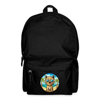 Cairn Terrier Hund Rasse Cartoon Sonnenbrille Strand - Rucksack - Schwarz - Vorne