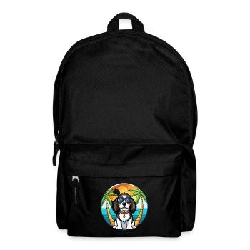 English Springer Spaniel Hunderasse Cartoon Beach - Rucksack - Schwarz - Vorne