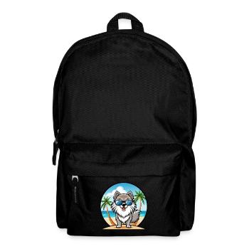 Keeshond Dog Breed Cartoon Sunglasses Beach - Backpack - black - Front
