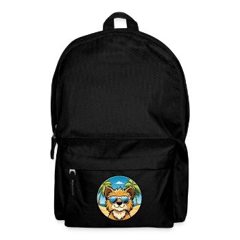 Lowchen Little Lion Dog Breed Cartoon Sunglasses - Backpack - black - Front