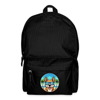 Lundehund Chien Race Dessin Animé Lunettes De Soleil Plage - Sac à dos - noir - Devant