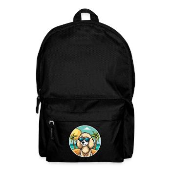 Poodle Dog Breed Cartoon Sunglasses Beach - Backpack - black - Front